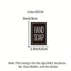 Vinyl Hand Soap Label Sticker for Bottle Decor