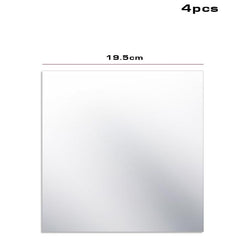 4pcs Acrylic Mirror Wall Sticker Tiles Square Mirror Decal For Home Decor