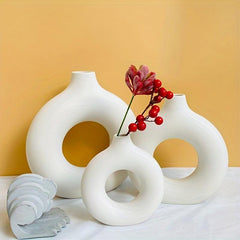 Nordic Ceramic Vase Boho Pampas Flower Decor