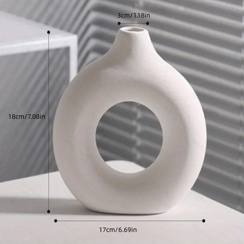Nordic Ceramic Vase Boho Pampas Flower Decor