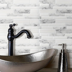 10 Sheets Tile Sticker Modern Marble Patterned 3D Backsplash Peel and Stick Tile