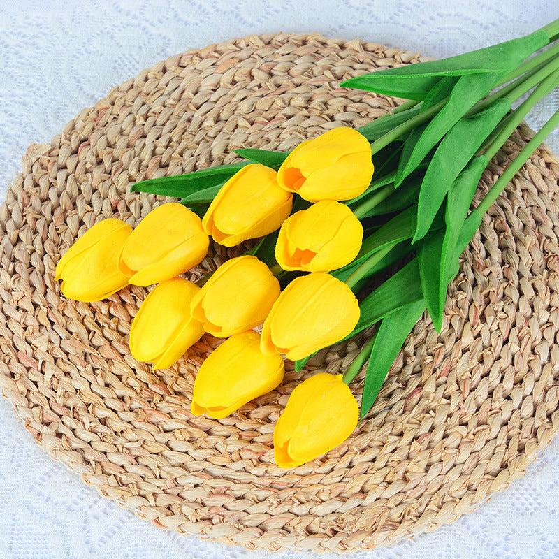 16Pcs Artificial Tulip Flowers Real Touch for Home Office Party Wedding