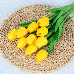 16Pcs Artificial Tulip Flowers Real Touch for Home Office Party Wedding