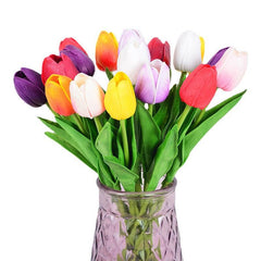 16Pcs Artificial Tulip Flowers Real Touch for Home Office Party Wedding