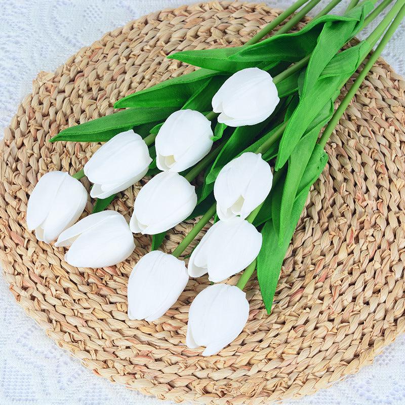16Pcs Artificial Tulip Flowers Real Touch for Home Office Party Wedding