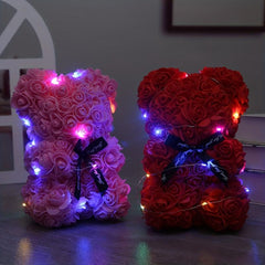 Immortal Rose Bear Foam Flowers Romantic Gift for Mother's Anniversary Wedding