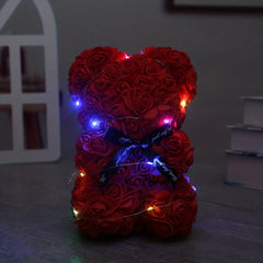 Immortal Rose Bear Foam Flowers Romantic Gift for Mother's Anniversary Wedding