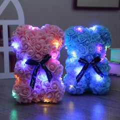 Immortal Rose Bear Foam Flowers Romantic Gift for Mother's Anniversary Wedding