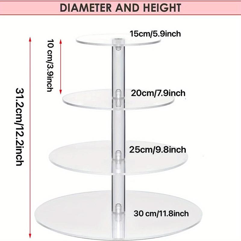 4 Tier Clear Acrylic Cupcake Stand for Parties and Events