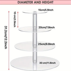 4 Tier Clear Acrylic Cupcake Stand for Parties and Events