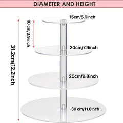 4 Tier Clear Acrylic Cupcake Stand for Parties and Events