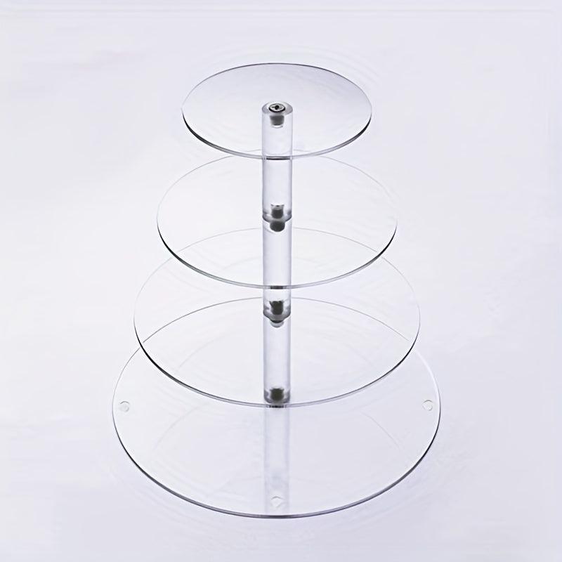 4 Tier Clear Acrylic Cupcake Stand for Parties and Events