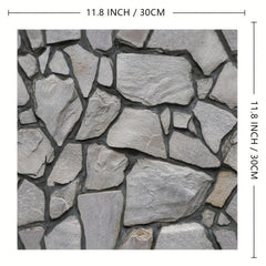 10pcs Marble Tiles 3D PVC Wall Sticker Self Adhesive Gray Brick Waterproof