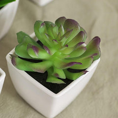 6 Mini Pots Faux Succulent Greenery Simulation Ornament