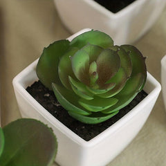 6 Mini Pots Faux Succulent Greenery Simulation Ornament