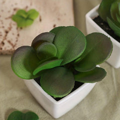 6 Mini Pots Faux Succulent Greenery Simulation Ornament
