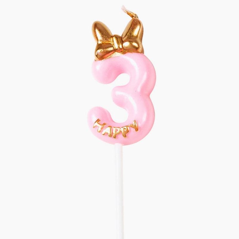 Pink Digital Candle Small Top Hat Birthday Candle Decoration Gift Room Decor