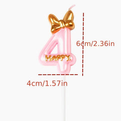 Pink Digital Candle Small Top Hat Birthday Candle Decoration Gift Room Decor