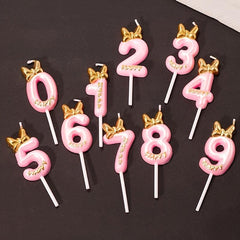 Pink Digital Candle Small Top Hat Birthday Candle Decoration Gift Room Decor