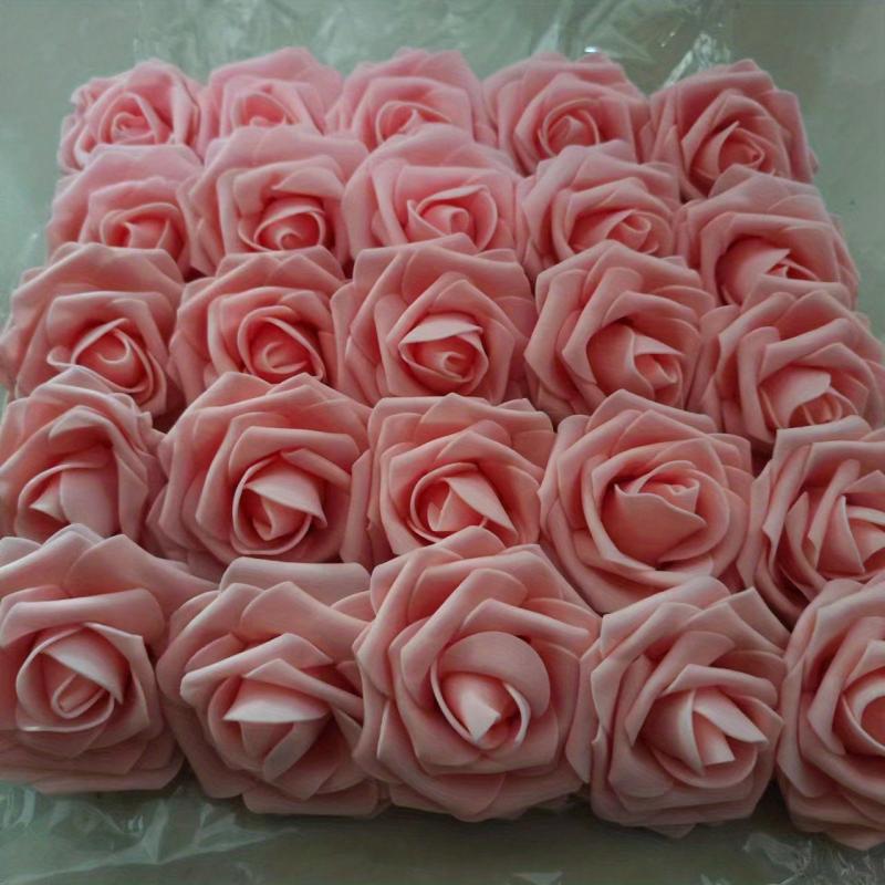 25pcs Burgundy and Pink Roses Artificial Flower Bouquet for DIY Decor