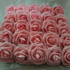 25pcs Burgundy and Pink Roses Artificial Flower Bouquet for DIY Decor