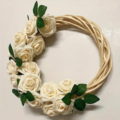 25pcs Burgundy and Pink Roses Artificial Flower Bouquet for DIY Decor