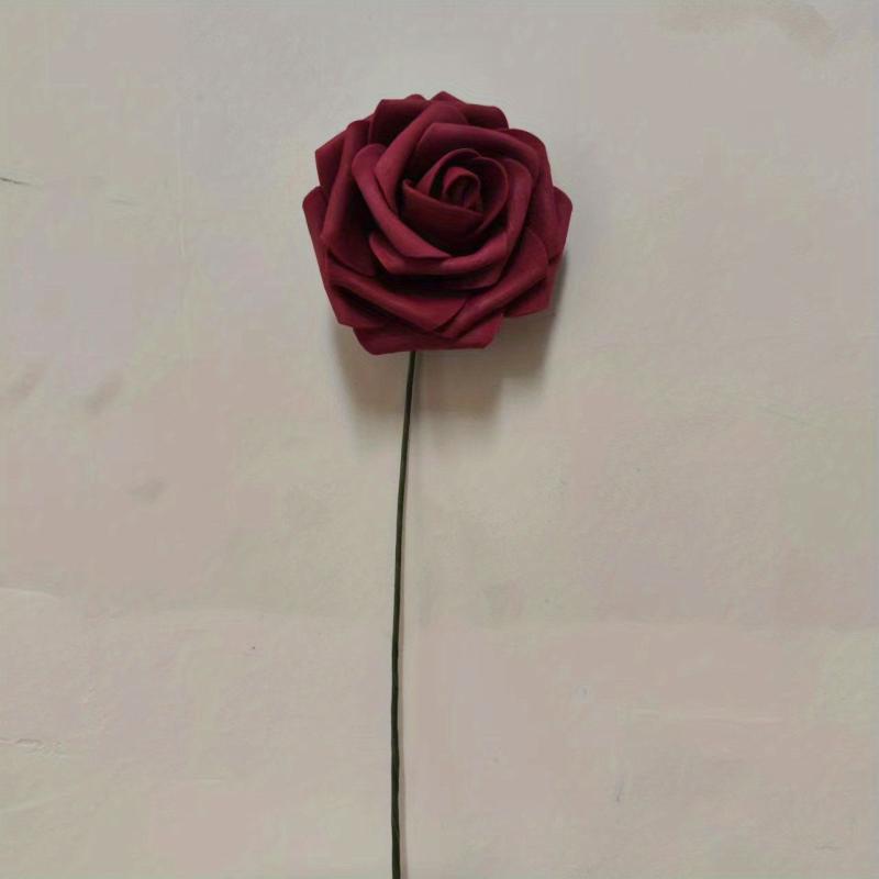 25pcs Burgundy and Pink Roses Artificial Flower Bouquet for DIY Decor