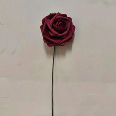 25pcs Burgundy and Pink Roses Artificial Flower Bouquet for DIY Decor