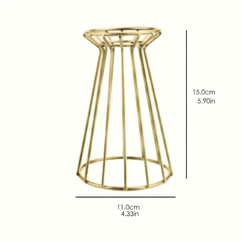 Iron Golden Vase Air Plant Holder Enneagon Tower Geometric Plant Stand