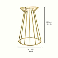 Iron Golden Vase Air Plant Holder Enneagon Tower Geometric Plant Stand