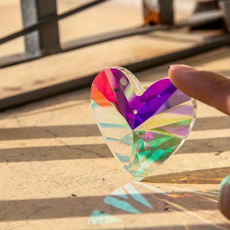 Heart Shaped Prism Colorful Rainbow Maker Suncatcher