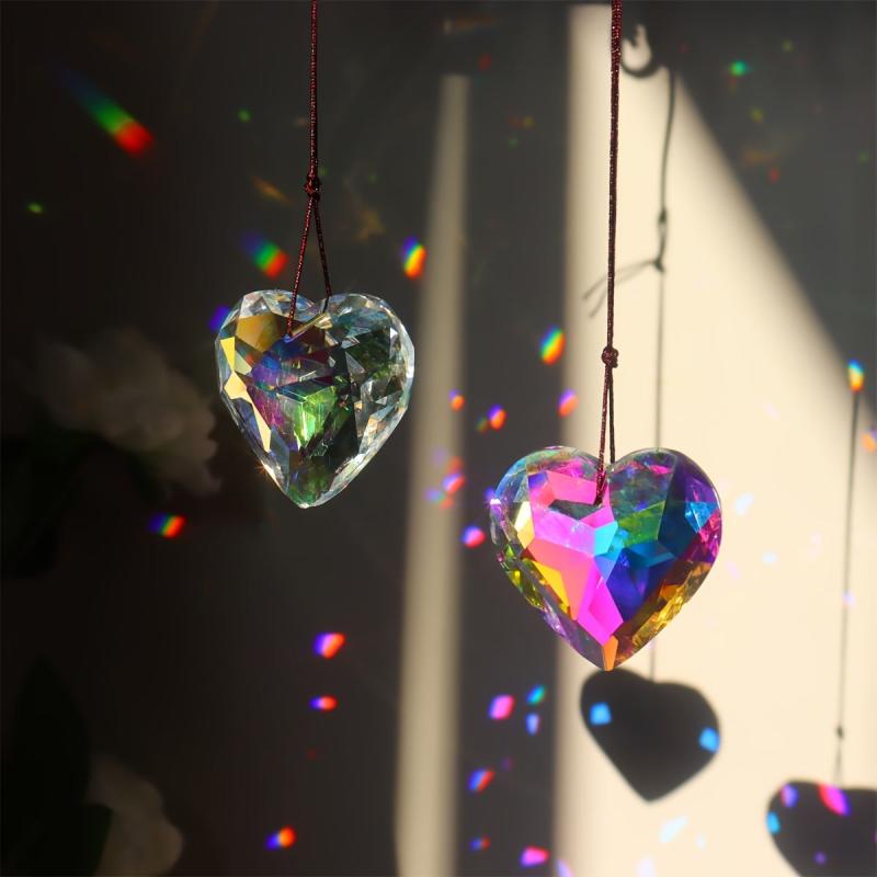 Heart Shaped Prism Colorful Rainbow Maker Suncatcher