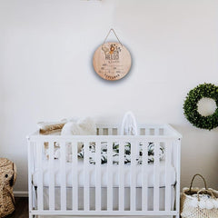 Baby Announcement Wooden Hanging Decoration - Girl Gift