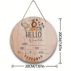 Baby Announcement Wooden Hanging Decoration - Girl Gift
