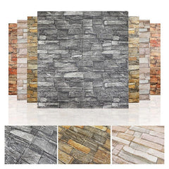 10pcs 3D Brick Grain Wallpaper Self Adhesive Waterproof Wall Sticker