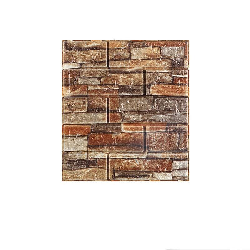 10pcs 3D Brick Grain Wallpaper Self Adhesive Waterproof Wall Sticker