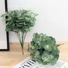 10pcs Simulation Eucalyptus Stems Artificial Greenery Plants