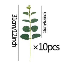 10pcs Simulation Eucalyptus Stems Artificial Greenery Plants