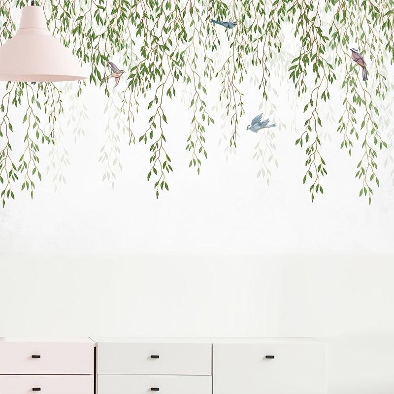Birds on Willow Branch Wall Sticker Self Adhesive Decal for Home Decor