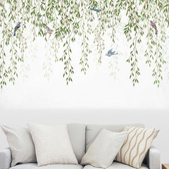 Birds on Willow Branch Wall Sticker Self Adhesive Decal for Home Decor