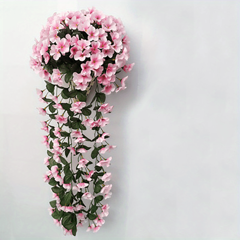 2pcs Silk Violet Flower Garland for Home Wedding and Garden Decor