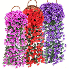 2pcs Silk Violet Flower Garland for Home Wedding and Garden Decor