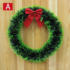 Festive Green Christmas Wreath with Red Bowknot