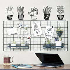 5pcs Set Metal Cactus Wall Decor Minimalist Succulent Plant Pot Flower Wall Art