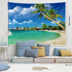 Coconut Tree Tapestry with Installation Package - Bring the Beach to Your Home!
