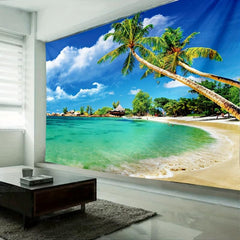 Coconut Tree Tapestry with Installation Package - Bring the Beach to Your Home!