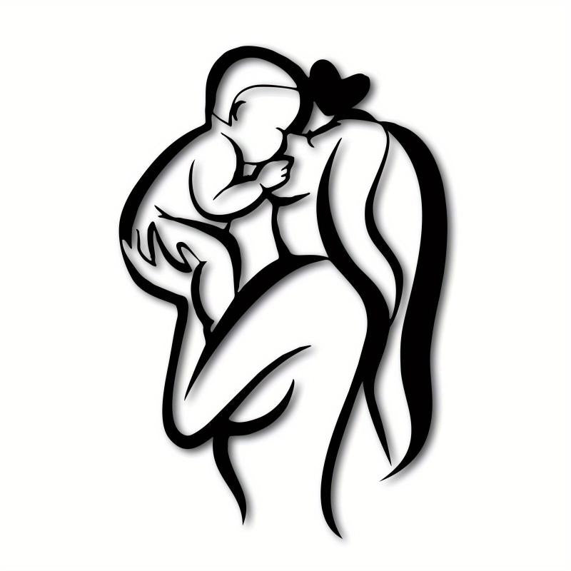 Mother & Child Metal Wall Art Love Mother's Wall Decor Modern Home Decor