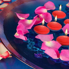 Red Floating Candles 36-200pcs Circular Odorless for Weddings Pool Parties