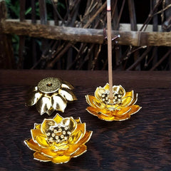 Golden Lotus Incense Burner for Aromatherapy Home Decor