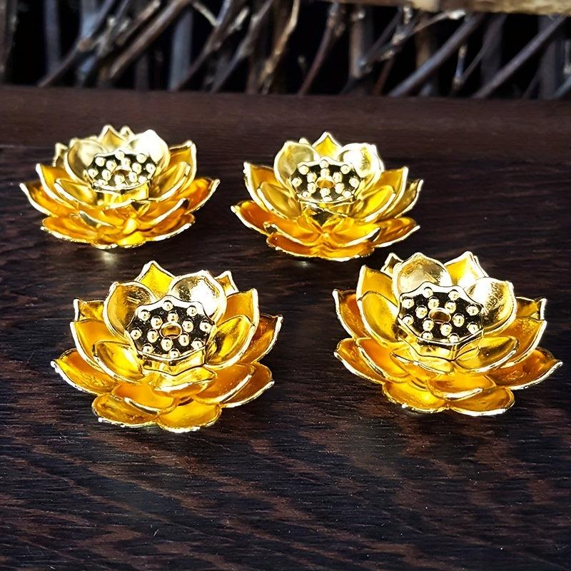 Golden Lotus Incense Burner for Aromatherapy Home Decor